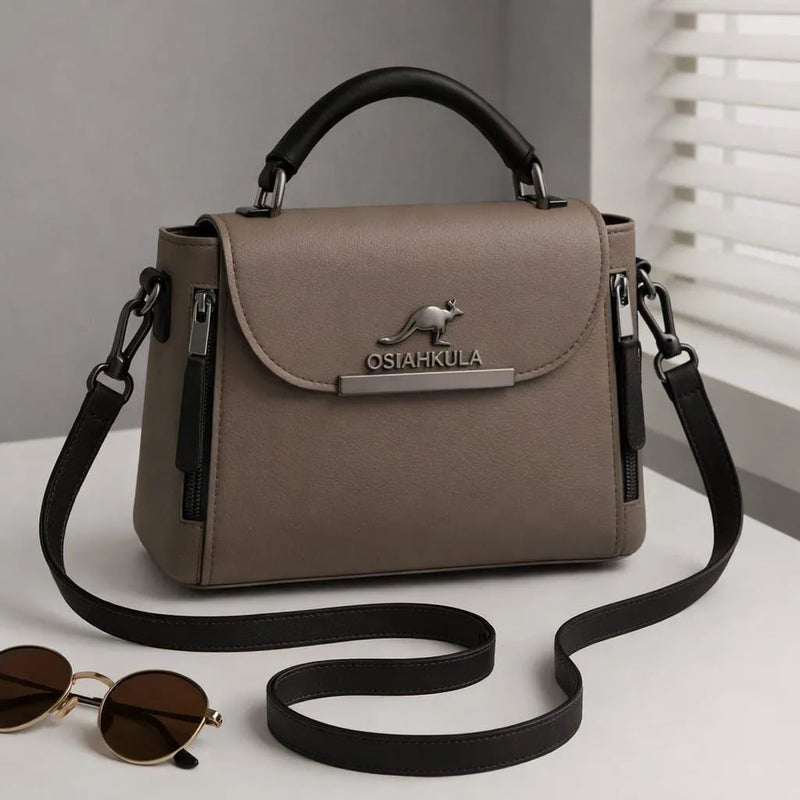Imported Women's Brown Leather Top Handle Handbag 8x10