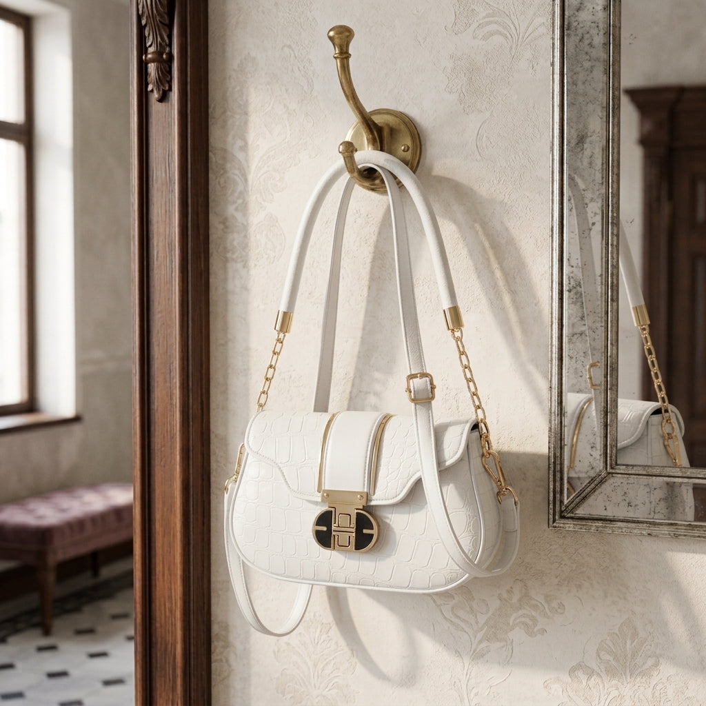 Premium Cuff Strap Handbag for Girls with Gold Clasp