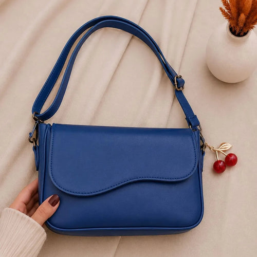 Girl's PU Soft Leather Plain Imported Hand Bag