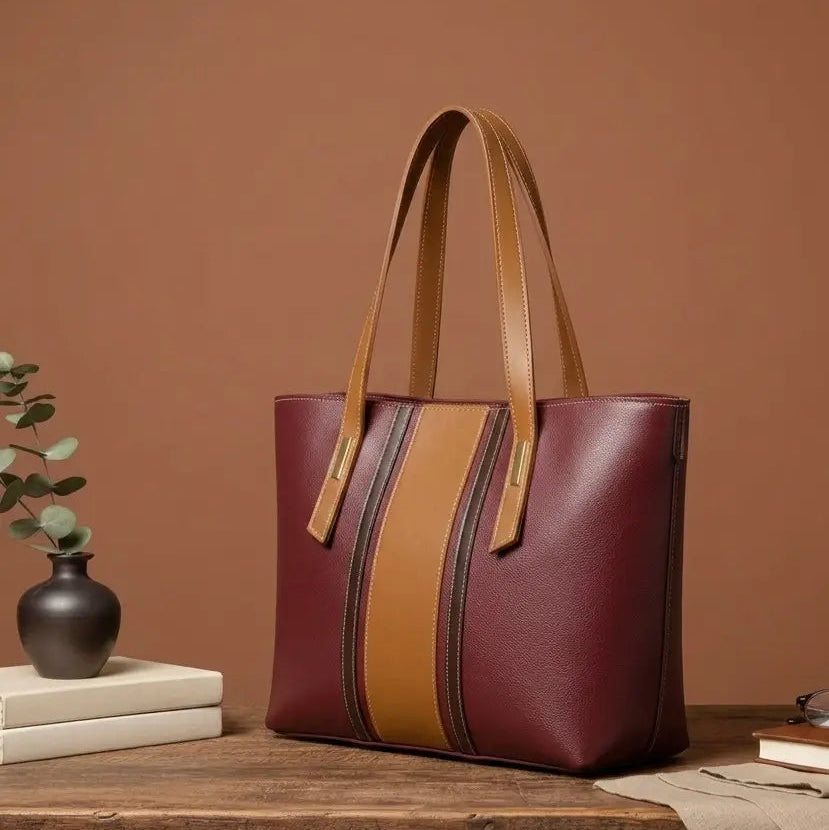 Premium Women's Faux Leather Textured Tote Bags