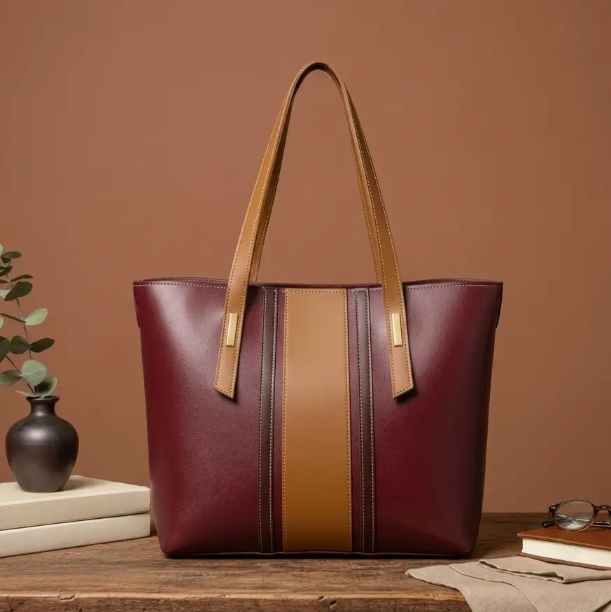 Premium Women's Faux Leather Textured Tote Bags