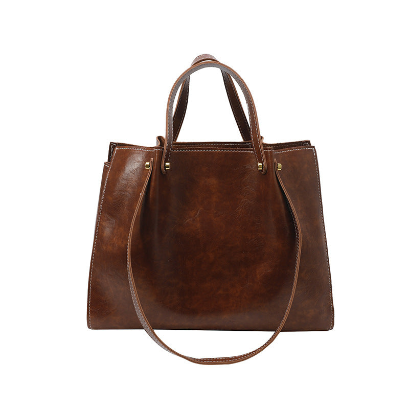 Cream Textured Women's Tote Bag with Gold Hardware For Her
