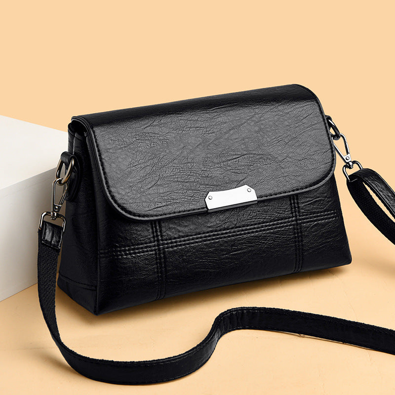 Premium Black Korean Style Messenger Cross Body Bag for Women