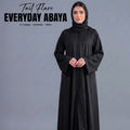 Black Tail Full Flare Abaya – With Hijab (Complete Set)