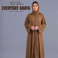 Tan Brown Tail Full Flare Abaya – With Hijab (Complete Set)