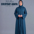 Ocean Blue Tail Full Flare Abaya – With Hijab (Complete Set)